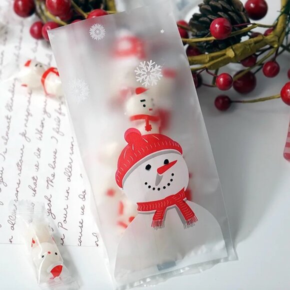Christmas Plastic Treat Bags Snowman (10PCS) - Picture 7 of 8